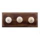 White Marble Ceramic Floral Wooden Hooks