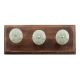 Sage Green Ceramic Flower Wooden Hooks 