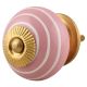 Pink Knob White Striped