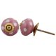 Pink White Polka Round Knob