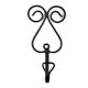 Designer Heart Wrought Iron Wall Hook(Set of 2 Pieces)