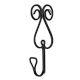 Designer Heart Wrought Iron Wall Hook(Set of 2 Pieces)