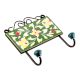 Forest Green And White Leaf Ceramic Flower Tiles Hooks