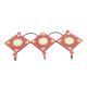 Red Triangle Ceramic Floral Tiles Hooks