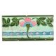 Ceramic Pink Flowers Tile Art With Leafy Pattern Tiles