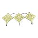 Yellow And Forest Green Leaf Flower Ceramic Tiles Hooks