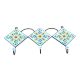 Turquoise And Red Tiny Flower Tiles Hooks