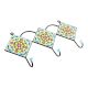 Turquoise Red Tiny Ceramic Floral Tiles Hooks