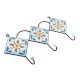 Turquoise Forest Green Leaf Ceramic Floral Tiles Hooks