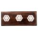 White Tiny Flower Ceramic Wooden Hooks