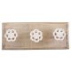 White Tiny Flower Ceramic Wooden Hooks