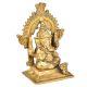 Brass Ganpati With Kirtimukha Top And Prabhavali