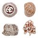 Set of 4 Piece New Mix Wooden Printing Block