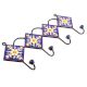 Navy Blue And Yellow Tiny Flower Ceramic Tiles Hooks