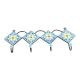 Turquoise And Yellow Tiny Flower Ceramic Tiles Hooks