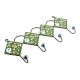 Forest Green And White Tiny Flower Ceramic Tiles Hooks