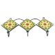 Forest Green And Yellow Round Ceramic Flower Tiles Hooks