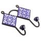 Navy Blue Ceramic Floral Tiles Hooks