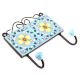 Turquoise And White Tiny Flower Ceramic Tiles Hooks