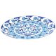 Blue Pottery Floral Design Serving Dinner Plate