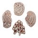 Set of 4 Piece New Mix Wooden Printing Blocks