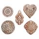 Set of 5 Piece New Mix Wooden Printing Blocks