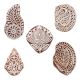 Set of 5 Piece New Mix Wooden Printing Blocks