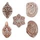 Set of 5 Piece New Mix Wooden Printing Blocks
