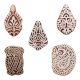Set of 5 Piece New Mix Wooden Printing Blocks
