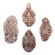 Set of 4 Piece New Mix Wooden Printing Blocks