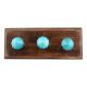 Turquoise Glass Top Wooden Hooks