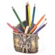 Tribal Brass Pen Pencil Holder