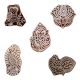 Set of 5 Piece New Mix Wooden Printing Blocks
