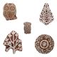 Set of 5 Piece New Mix Wooden Printing Blocks