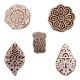 Set of 5 Piece New Mix Wooden Printing Blocks