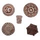 Set of 5 Piece New Mix Wooden Printing Blocks