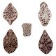 Set of 5 Piece New Mix Wooden Printing Blocks