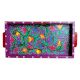 Purple Color Floral Design Handmade Painting Tray