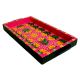 Pink Color Floral Design Handmade Painting Tray