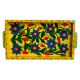 Yellow Color Handcrafted Decorative Platter Pattachitra Painting Tray