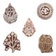 Set of 5 Piece New Mix Wooden Printing Blocks