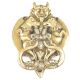 Vintage Heavy Solid Brass Mythical Double Demon Door Knocker