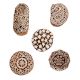 Set of 5 Piece New Mix Wooden Printing Blocks