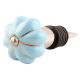 Turquoise Golden Line Medium Ceramic Melon Wine Stopper