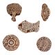 Set of 5 Piece New Mix Wooden Printing Blocks