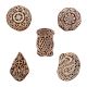 Set of 5 Piece New Mix Wooden Printing Blocks