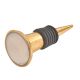 White Wheel Glass and Metal Wine Stopper