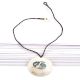 Hand Painted Single Sea Shell Pendant With Black Cord