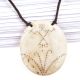 Engraved Tribal Design Sea Shell Pendant With Black Cord