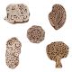 Set of 5 Piece New Mix Wooden Printing Blocks